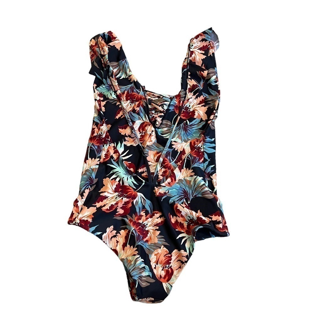 Tori‎ Praver Milos Victoria Floral One Piece Swimsuit Storm Size Small